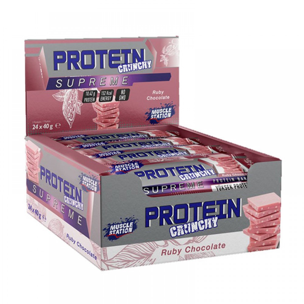 Muscle Station Supreme Crunchy Protein Bar 40 Gr 24 Adet